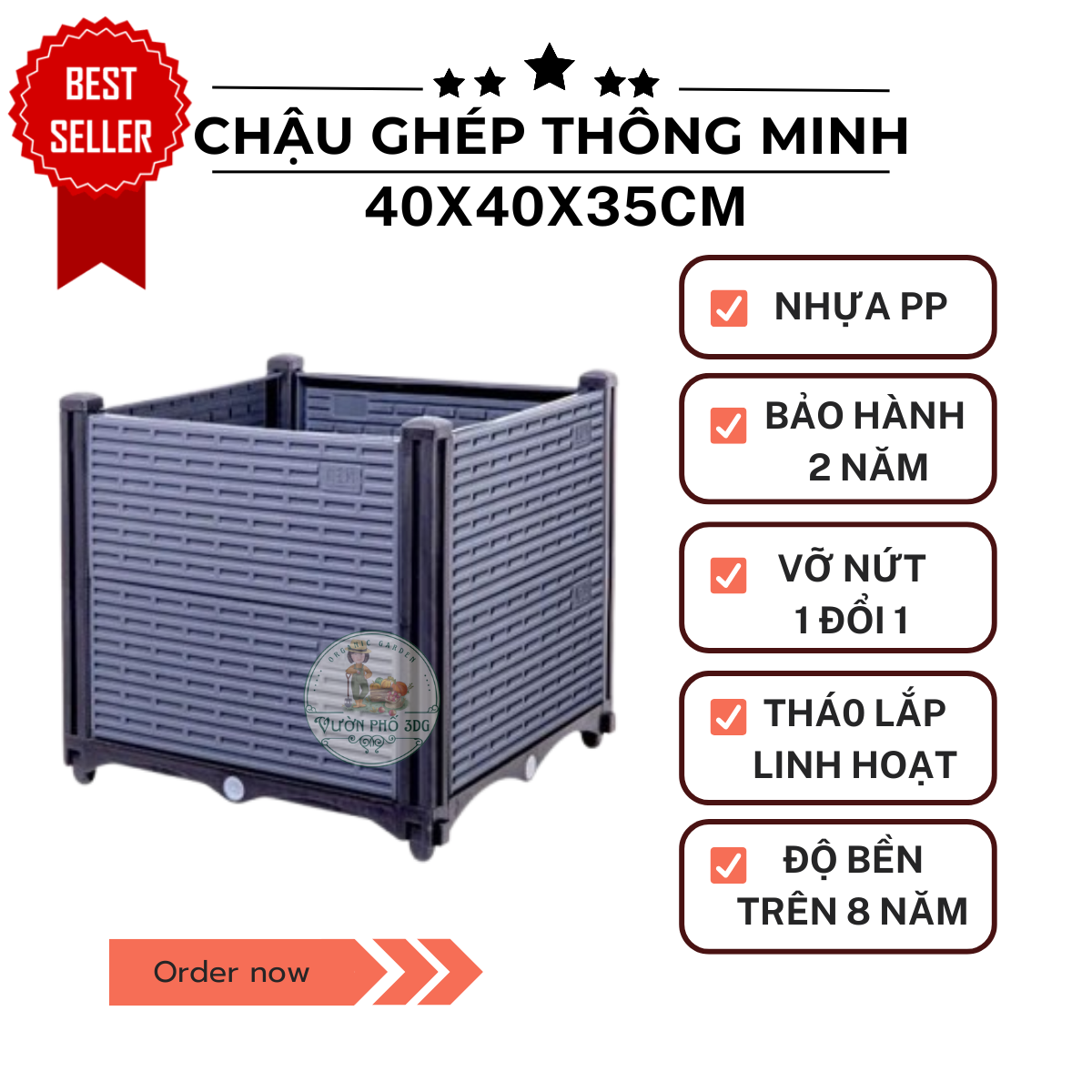 [MẪU MỚI]Chậu ghép thông minh rộng 40cm kích thước 40x40x35cm ,chậu trồng cây,chậu trồng hoa bền đẹp